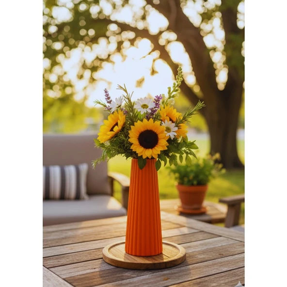 Modern Dekoratif Vazo – Minimalist Tasarım, 18  cm  , Çok Amaçlı Dekoratif Vazo (Renk Seçenekli) Özel Üretim ürün görseli 1