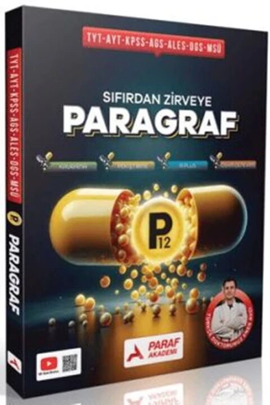 Paraf Akademi YKS TYT AYT KPSS MEB-AGS ALES DGS MSÜ Paragraf P12 Sıfırdan Zirveye Soru Bankası - Enes Avcı Paraf Akademi Yayınları ürün görseli 1