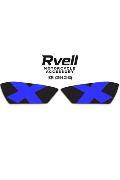 Rvell Yamaha R25 (2014-2018) Uyumlu Far Sticker X Mavi ürün görseli 1