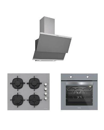 Silverline 3'lü Gri Cam Ankastre Set 3420 Classy 60 Gri+cs5335s02+bo65e1s01 ürün görseli 1