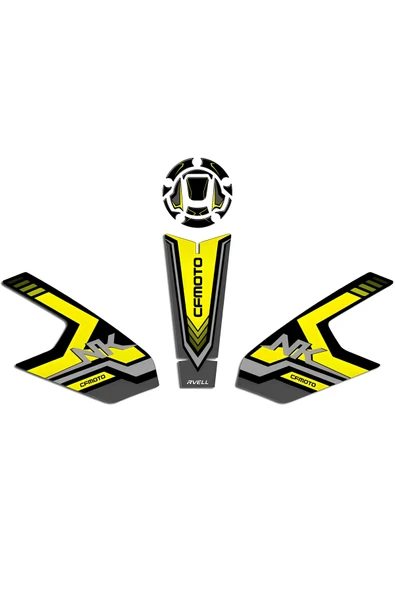 Rvell CF Moto 250NK ( 2023-2024 ) Uyumlu Tank Pad Set Sarı ürün görseli 1