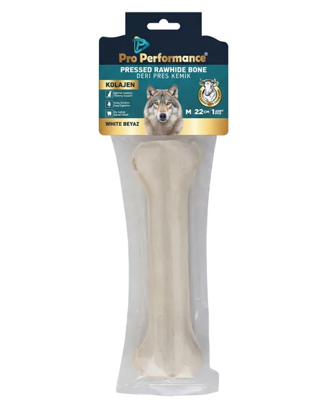 Pro Perfonce Pressed Rawhıde Bone Kolajen Deri Pres Kemik Beyaz 22 Cm ürün görseli 1