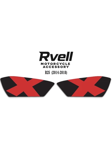 Rvell Yamaha R25 (2014-2018) Uyumlu Far Sticker X Kırmızı ürün görseli 1