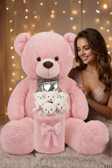 Sevgililer Günü’ne Özel: Premium Kalp Balonlu Deluxe Peluş Pembe Ayıcık Buketi – Özel Kutulu Tasarım ürün görseli 1