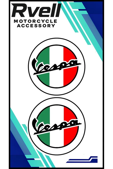 RVELL VESPA UYUMLU İKİLİ DAMLA STİCKER 5X5 01 ürün görseli 1