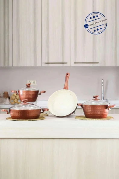 Pro 7 Parça Rose Gold Tencere & Tava Seti ürün görseli 1