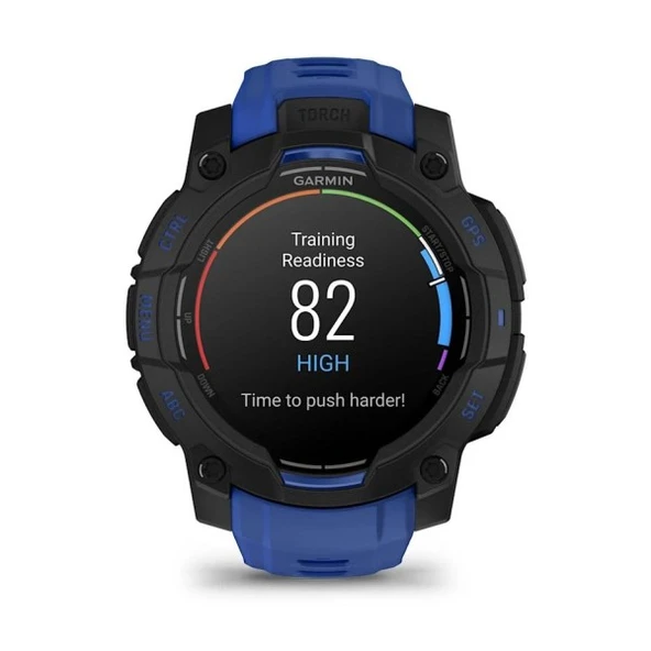 Garmin Instınct3 45mm,AMOLED Blackwith Bolt Blue B - Resim 2