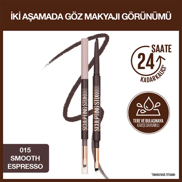 Maybelline New York Sculpting Stix Çift Uçlu Göz Kalemi - 015 Smooth Espresso ürün görseli 1