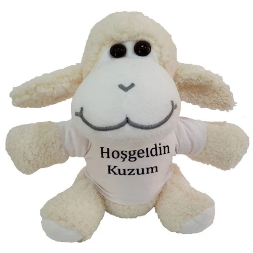 Hoşgeldin Kuzum Tişörtlü Peluş Kuzu ürün görseli 1
