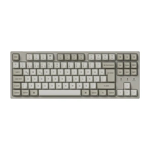 Keychron C1 Pro 8K, klasik TKL (%80) düzenine ve QMK desteği, PBT tuş kapakları, 8000 Hz, Super Red Switch Kablolu Özel  Beyaz Mekanik Klavye (C1PX-M1-TR) ürün görseli 1