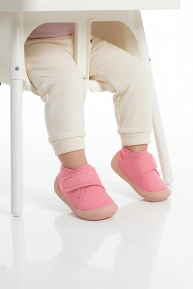 Pembe Süet Cırtlı Kız Bebek Panduf ürün görseli 1