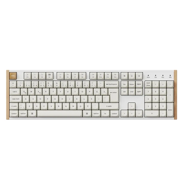 Keychron K10 He Kablosuz Manyetik  Bulutsu Anahtar,PBT tuş kapakları, RGB aydınlatmalı Özel Beyaz Klavye (K10H-Q1-TR) ürün görseli 1