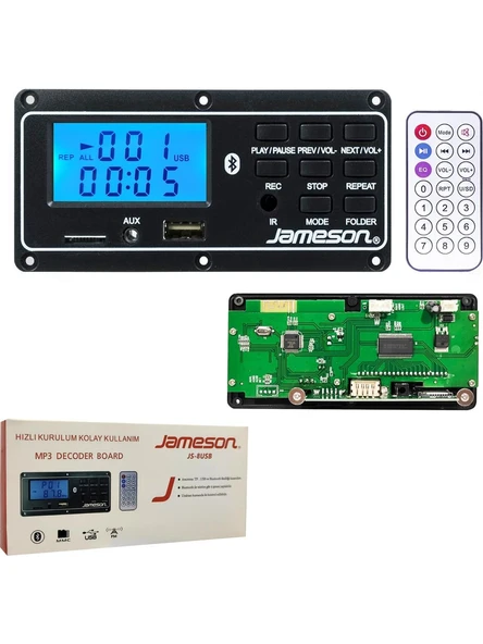 Jameson Oto Teyp Çevirici Bord 12V Bt/usb/sd/fm/aux Konuşmalı Jameson Js-8usb ürün görseli 1