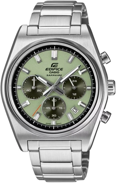 Casio EFB-730D-3AVUDF Edifice Quartz Çelik Gri Yeşil Kadran Safir Cam 40 mm Erkek Kol Saati ürün görseli 1