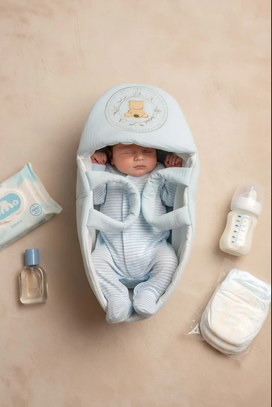 Mavi Ayıcık Bebek Taşıma Çantası ürün görseli 1