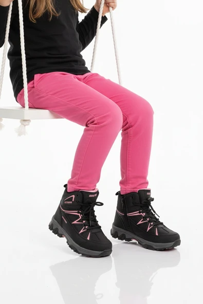 Siyah Pembe Polarlı Kız Çocuk Outdoor Bot ürün görseli 1