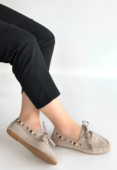 Vizon Süet Kadın Babet - Resim 3