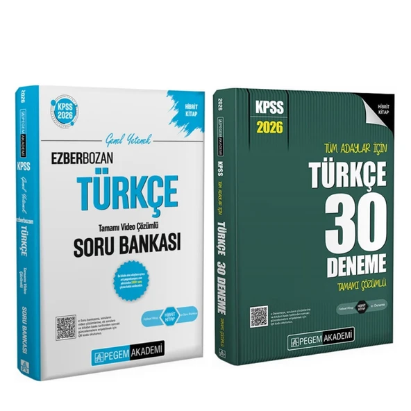 Pegem Yayınları 2026 KPSS Türkçe Soru Bankası ve Deneme Seti 2 Kitap ürün görseli 1