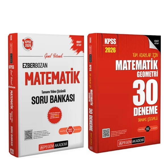 Pegem Yayınları 2026 KPSS Matematik Soru Bankası ve Deneme Seti 2 Kitap ürün görseli 1