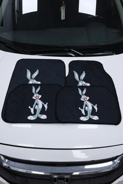 Bugs Bunny Desenli Oto Paspas Leke Tutmaz Dekoratif Araç Paspası ürün görseli 1
