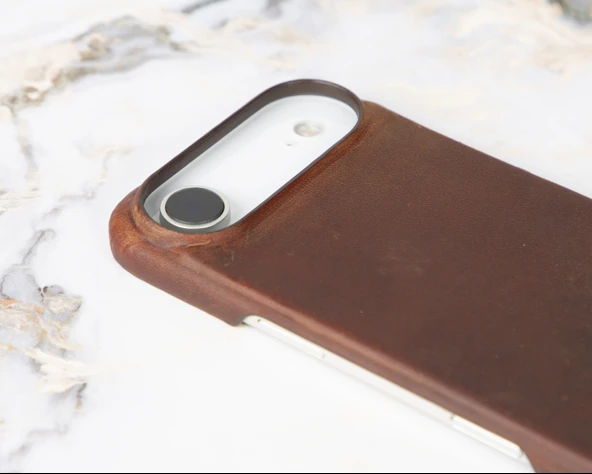 iPhone 17 Air Deri Kılıf, El Yapımı Deri Kapak, MagSafe Qi Kablosuz Şarj, Kişiselleştirilebilir, iphone 17 Air Phone Case ürün görseli 1