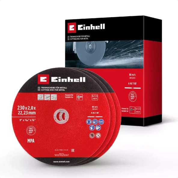 Einhell İnox Kesici Disk 230x2mm 3 Adet 49711523 ürün görseli 1