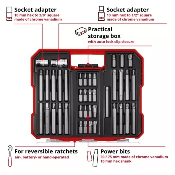 Einhell XL-CASE 40 Parça Otomotiv Uç Seti 49109032 - Resim 2