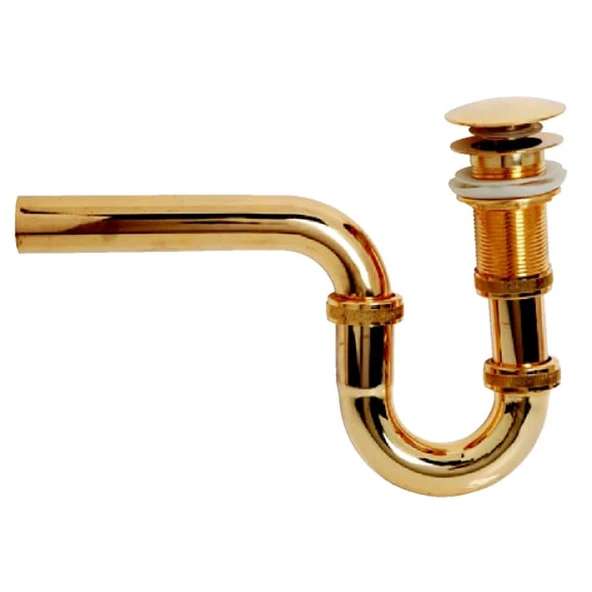 Altın Lavabo Sifonu Esli Pop Up Özellikli (Lüx, %100pirinç) ürün görseli 1