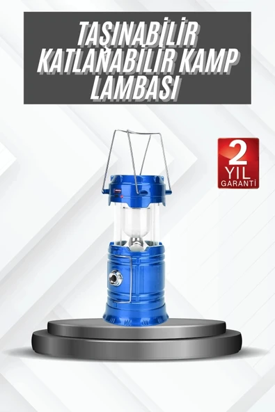 Kamp Lambası Güneş Enerjili Led Lamba Işıldak Şarjlı Powerbank Özellikli P121605S1487 ürün görseli 1