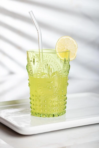 Akrilik Yeşil Tekli Kısa Bardak & Su Meşrubat Kahve Yanı Bardağı 400 ml ( Cam Değildir ) ürün görseli 1