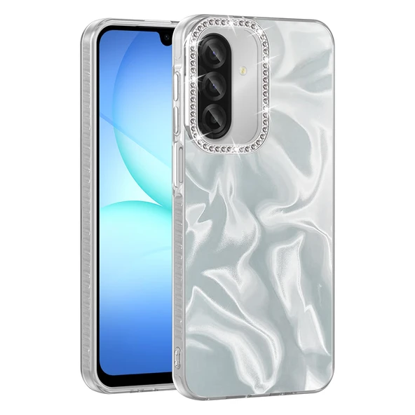 Galaxy A37 Kılıf Parlak Kamera Çevresi Taş Tasarımlı Airbagli Esila Kapak ürün görseli 1