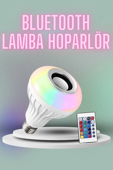 Kumandalı RGB Led Işık Bluetooth Hoparlör Ses Lambası Renkli Ampul P121996S490 ürün görseli 1