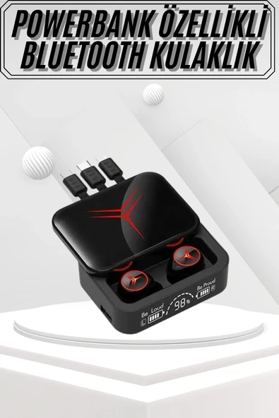 Kablosuz Bluetooth Kulaklık Powerbank Özellikli Göstergeli Hd Mikrofon P121817S4994 ürün görseli 1