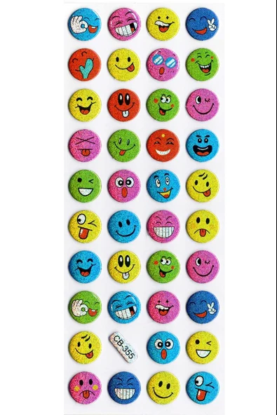 Sticker Kabartmalı Sticker Defter Planlayıcı Etiket (cb355) 16x7 cm- Renkli Komik Emojiler ürün görseli 1
