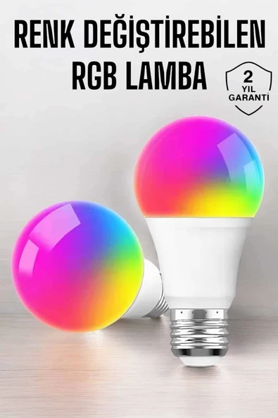 Renk Değiştirebilen RGB Işıklı Led Ampul A+Enerji 15 Watt Led Işık P122456S2867 ürün görseli 1