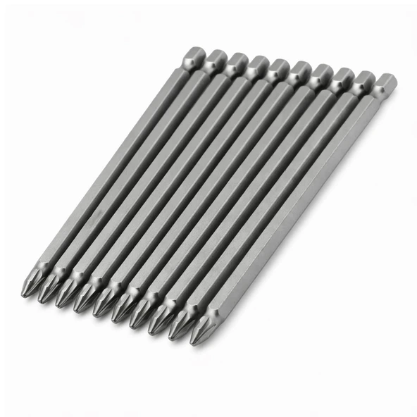 (10 Adet) Mıknatıslı 100 mm Pozidriv Bits Uç PZ2 Manyetik 1/4" Matkap Ucu 10 cm Matkap Ucu Uç ürün görseli 1