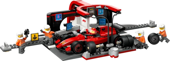 Lego Oyuncak City Ferrari Arabalı F1 Pit Stop ve Pit Ekibi 6 Yaş ve Üzeri Çocuklar için Yarış Arabası İçeren Yaratıcı Oyuncak Yapım Seti 322 Parça 60443 ürün görseli 1