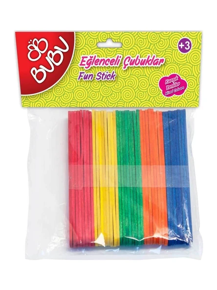 Bu-Bu Eğlenceli Çubuklar Renkli 40'Lı Kısa 11,5X1 Cm hs0016 ürün görseli 1