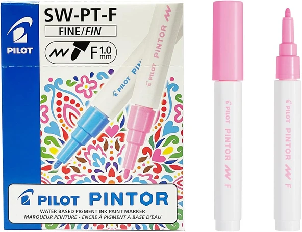 Pilot Pintor Keçeli Markör Dekor Boya Kalemi (F) Pembe Sw-Pt-F-P (6 Lı Paket) ürün görseli 1