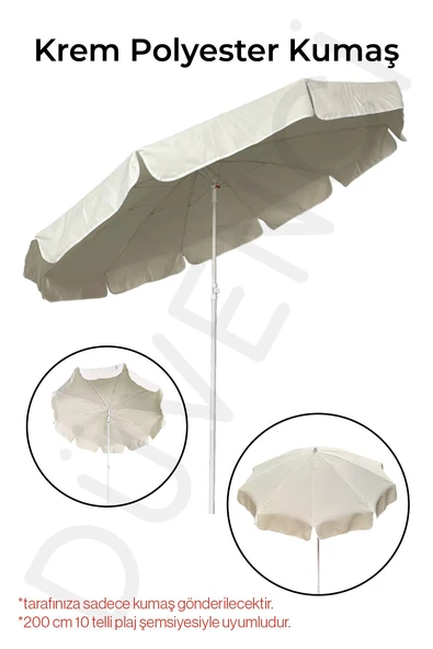 Plaj Şemsiyesi Uyumlu 200/10 Krem Polyester Kumaş - Resim 2