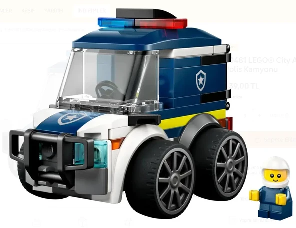 Lego City Polis Kamyonu 60481 - Resim 2