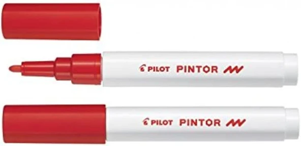 Pilot Pintor Keçeli Markör Dekor Boya Kalemi (F) Kırmızı Sw-Pt-F-R (6 Lı Paket) ürün görseli 1