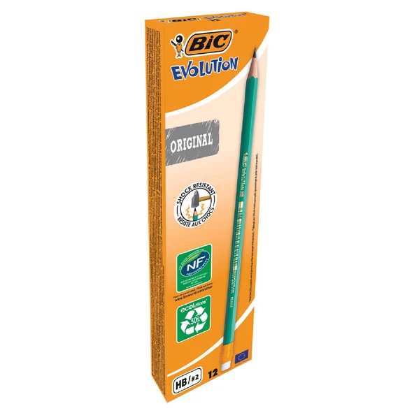 Bic Kurşun Kalem Evolution 655 Hb Silgili (12 Li Paket) ürün görseli 1