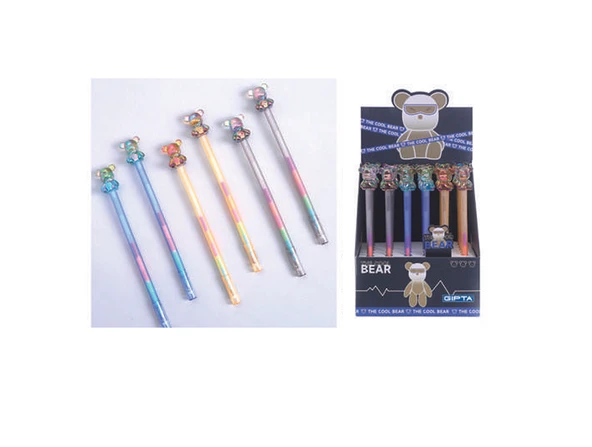 Gıpta Jel Tükenmez Kalem-Bear Rainbow Renkli K4261 (24 Lü Paket) ürün görseli 1