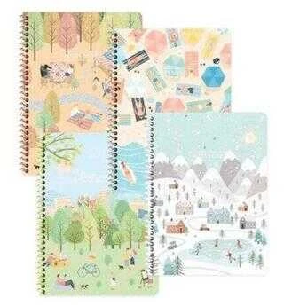 Keskin Color Karton Kapak Spiralli Mevsimler Defter 16,5X22,5Cm 80 Yaprak Çizgili 387241-99 (Karışık Renk 1 Adet) ürün görseli 1