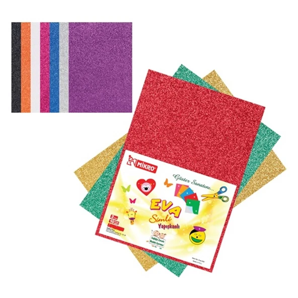 Mikro Eva Yapışkanlı Simli Kağıt 10 Renk 35X50Cm 1025 ürün görseli 1