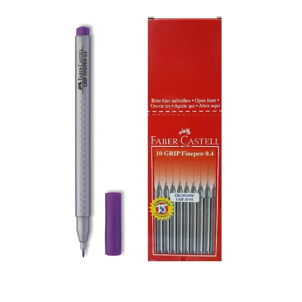 Faber-Castell Grip Finepen Keçe Uçlu Kalem 0,4 Mm Mor 151634 (10 Lu Paket) ürün görseli 1