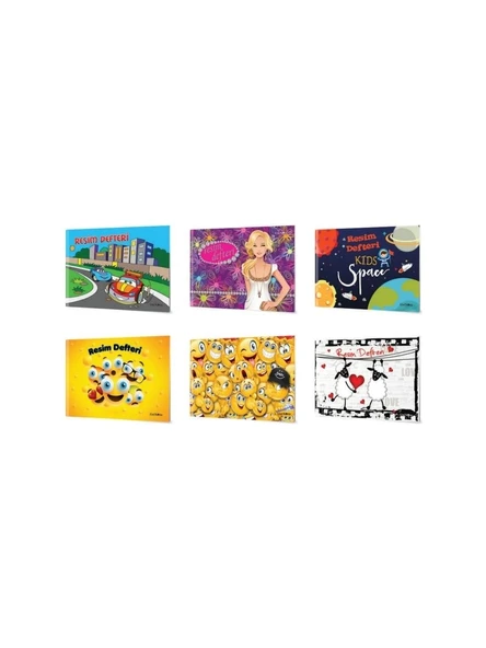Çınar Dikişli Resim Defteri 21X29Cm 60 Yaprak 20003 (Karışık Renk 1 Adet) ürün görseli 1