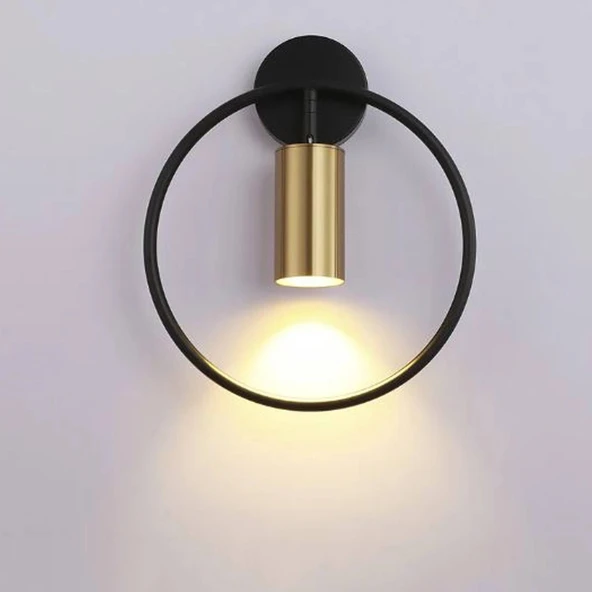 Geometrik Led Siyah Altın Aplik ürün görseli 1