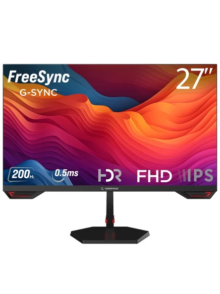 RAMPAGE Crimson CR27R200 27" 200Hz 0.5ms Fast IPS FHD FreeSync/G-Sync Flat Oyuncu Monitörü ürün görseli 1